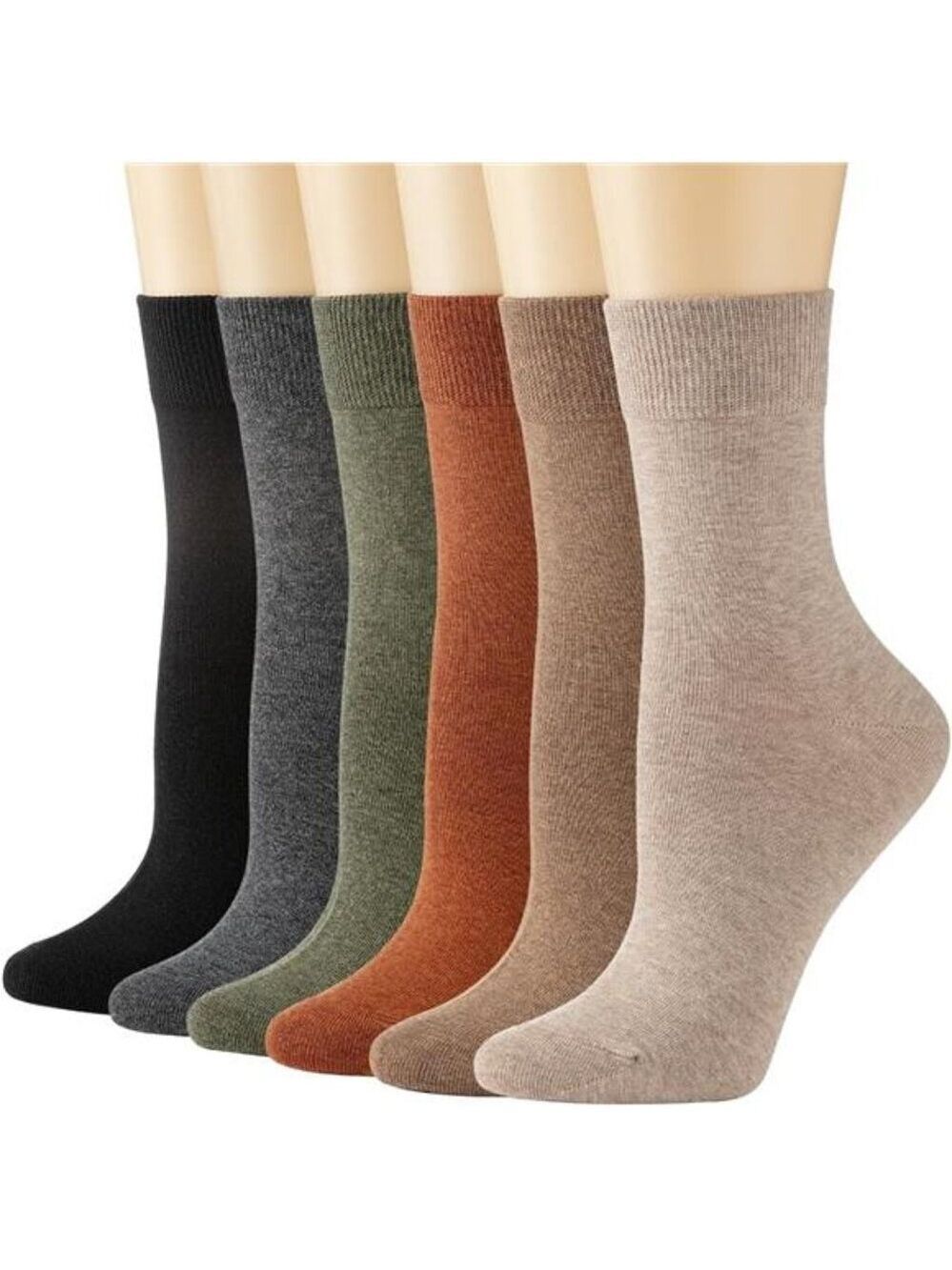Womens Crew Socks Cotton Soft Cozy Casual Athletic Work Everyday 6 Pairs